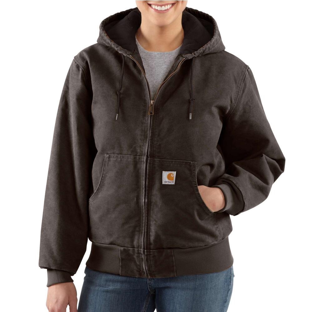 Carhartt Canvas Quilt Lined Warm Winter Jacket Zip